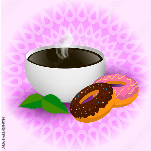 Чай или кофе с пончиками