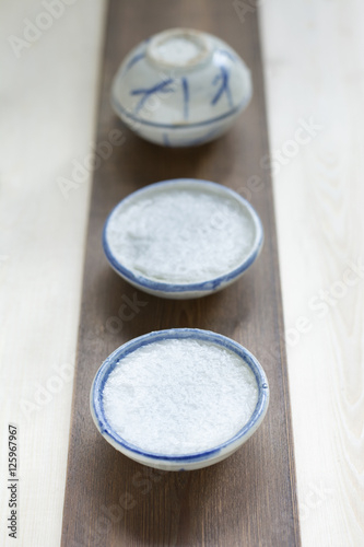 Khanom Thuay, Dessert cups coconut milk facial. Thai dessert mad