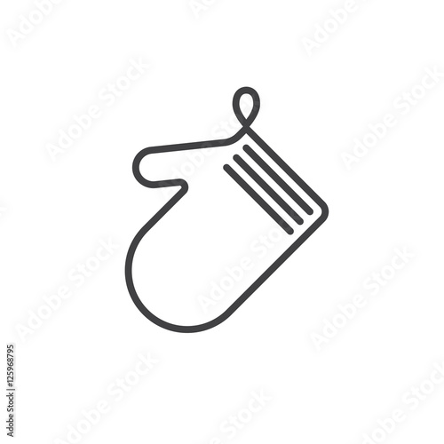 Oven glove line icon, outline vector sign, linear pictogram isolated on white. logo illustration