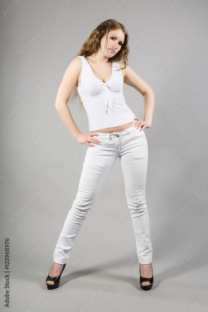 beautiful woman in a white blouse beautiful woman in a white blouse