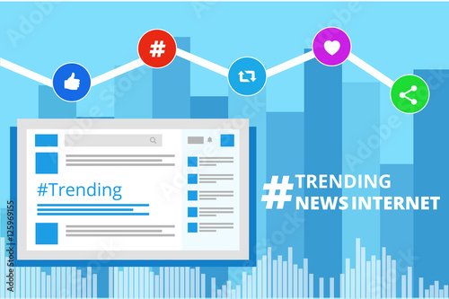 the hashtag sign of trending topic and viral marketing in internet and social media