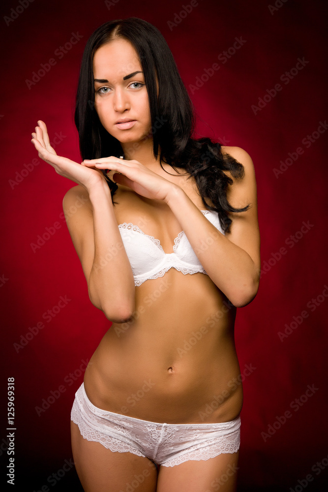 Obraz premium girl in white lingerie