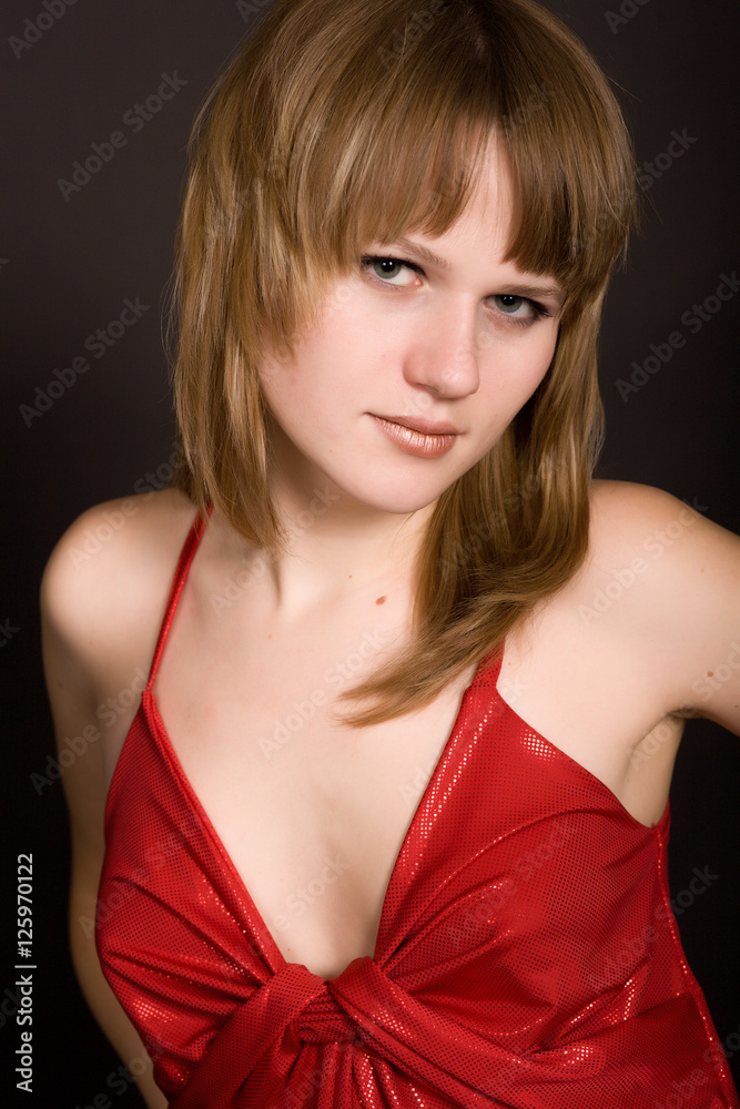 young girl in a red dress young girl in a red dress