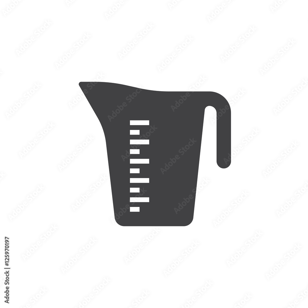 Measuring Jug, cup icon vector, solid flat sign, pictogram isolated on white, logo illustration Measuring Jug, cup icon vector, solid flat sign, pictogram isolated on white, logo illustration