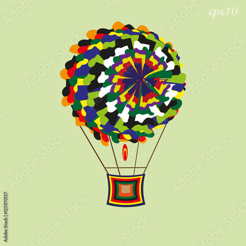 Patchwork aerostat image
Abstract round object flying bright ball shreds and basket author handmade background text vector illustration eps10 stock

