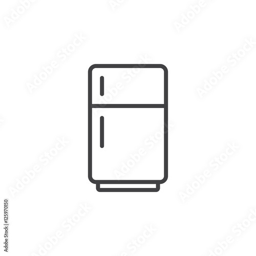 Fridge line icon, refrigerator outline vector sign, linear pictogram isolated on white. logo illustration