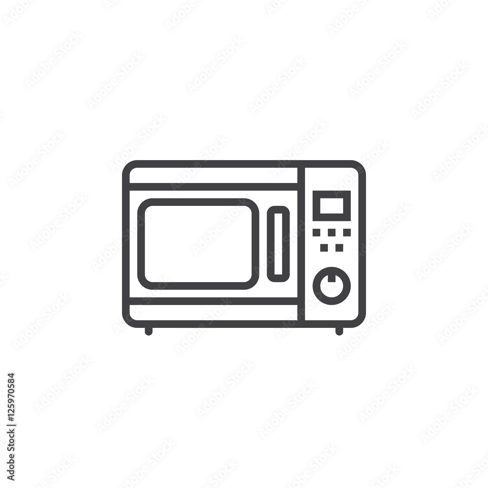 microwave oven line icon, outline vector sign, linear pictogram isolated on white. logo illustration microwave oven line icon, outline vector sign, linear pictogram isolated on white. logo illustration