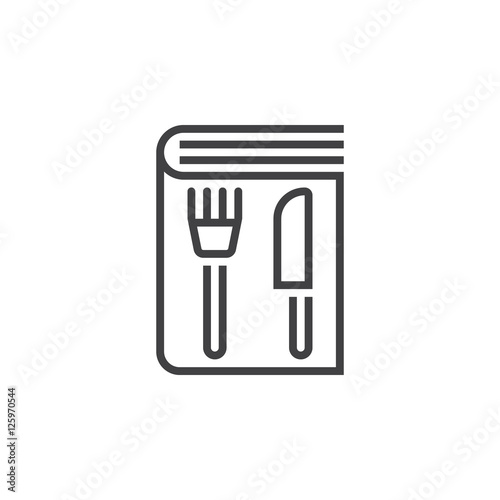 Cookbook line icon. outline vector sign, linear pictogram isolated on white. logo illustration