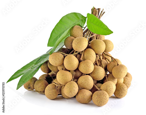 Longan (Dimocarpus longan) on white background photo