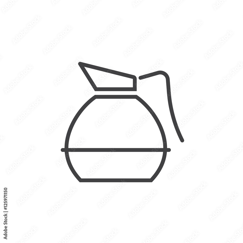 Coffee Decanter line icon, outline vector sign, linear pictogram isolated on white. logo illustration