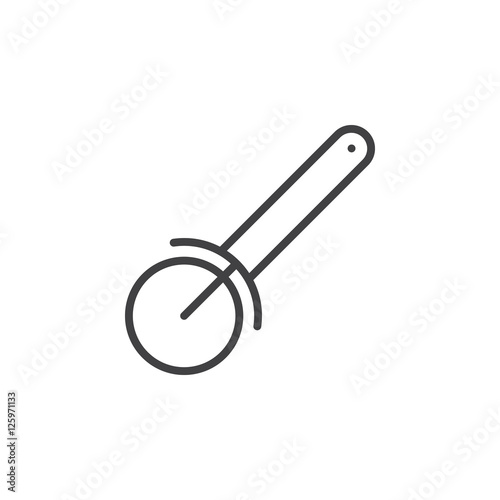 Wheel Pizza Cutter line icon, outline vector sign, linear pictogram isolated on white. logo illustration