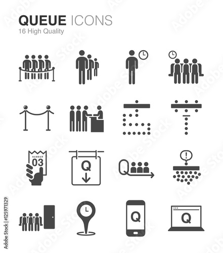Queue and waiting icons
