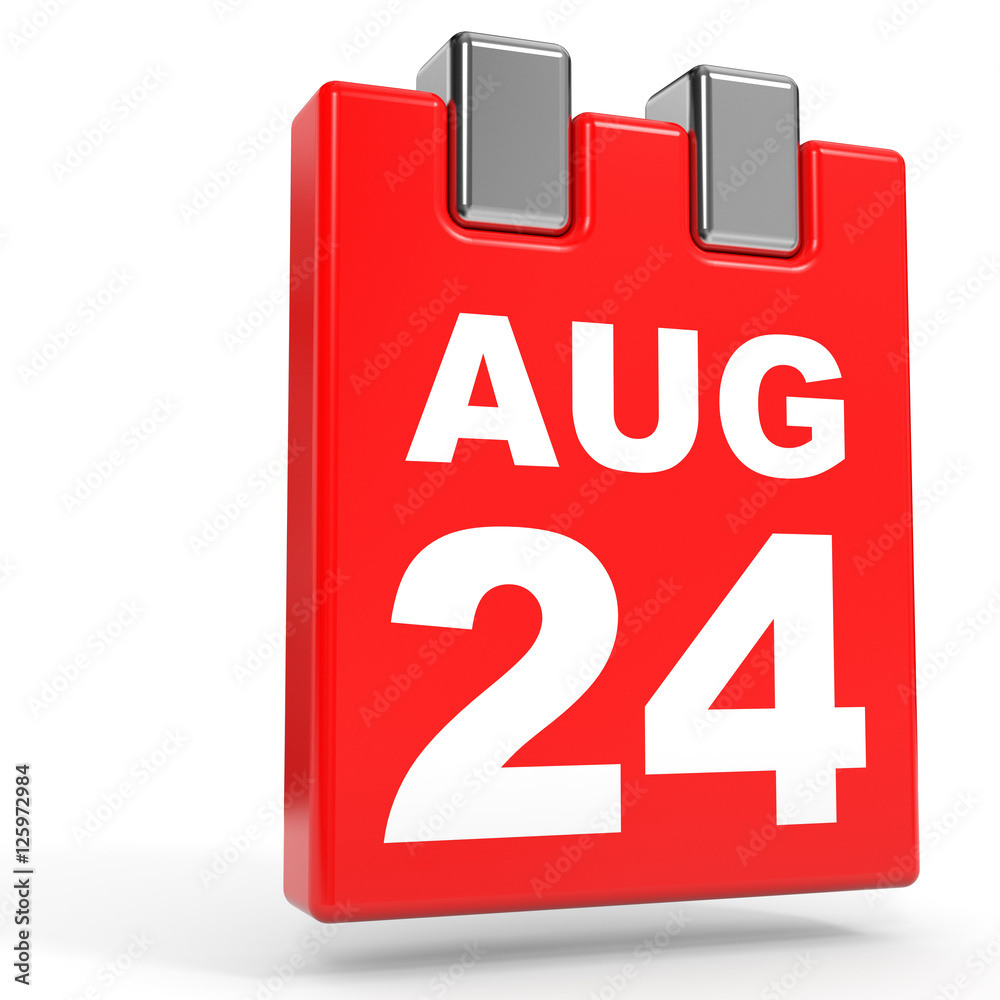 August 24. Calendar on white background. August 24. Calendar on white background.