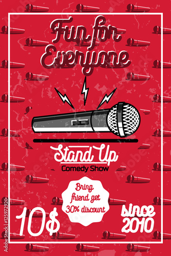 Color vintage Stand up comedy show poster