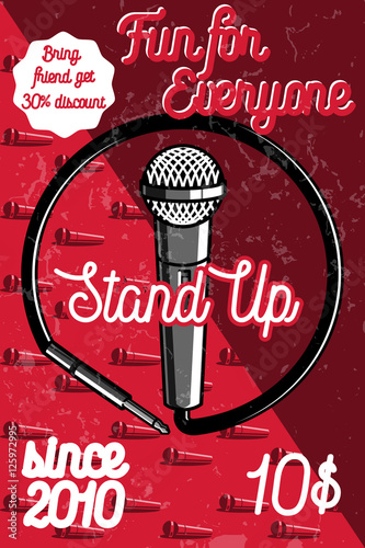 Color vintage Stand up comedy show poster