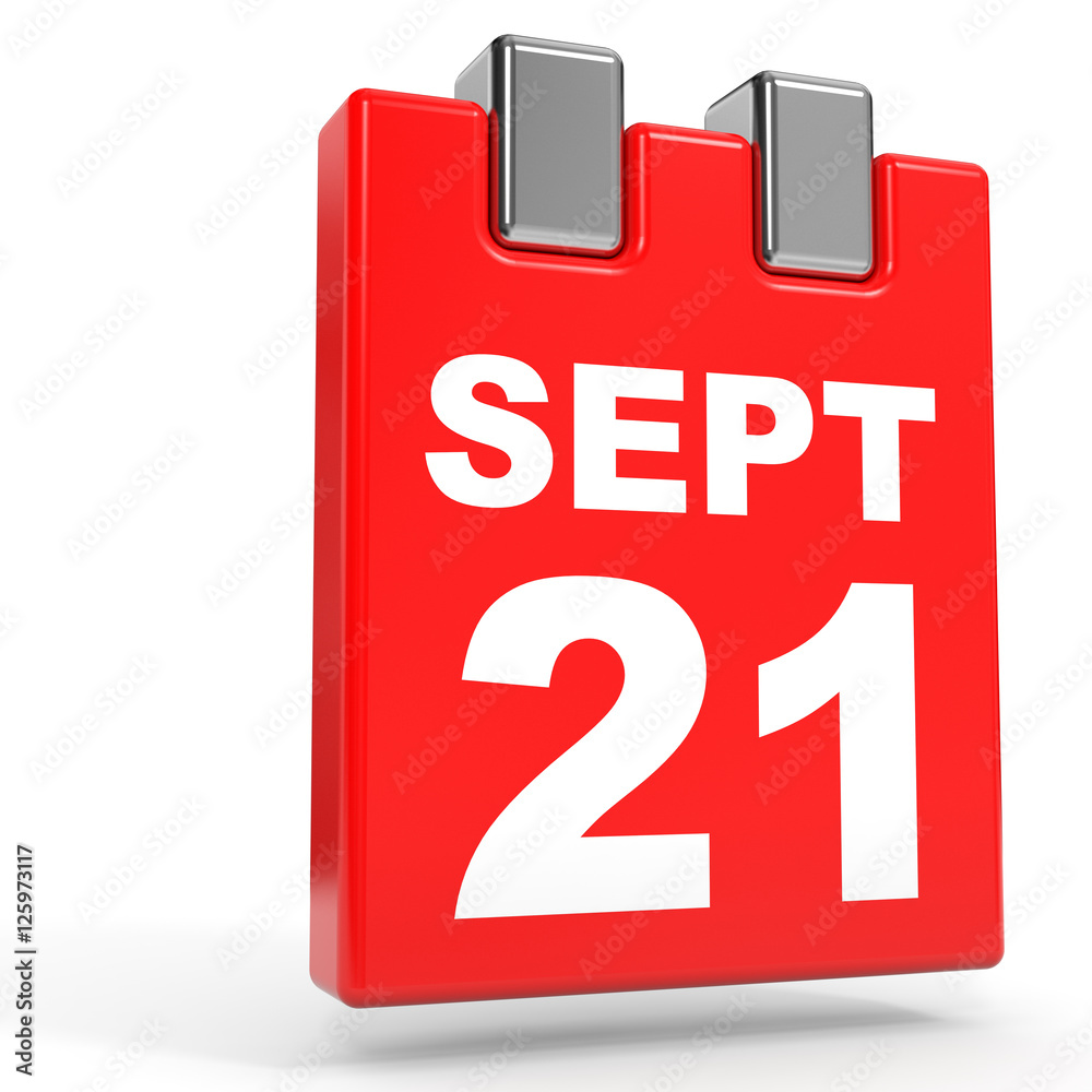 September 21. Calendar on white background. September 21. Calendar on white background.