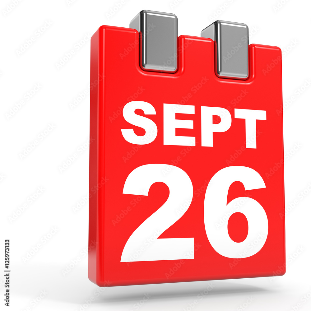 September 26. Calendar on white background. September 26. Calendar on white background.
