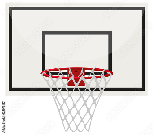 Basketball ring on white background