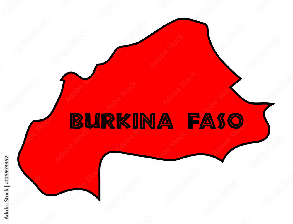 Burkina Faso Silhouette Map
