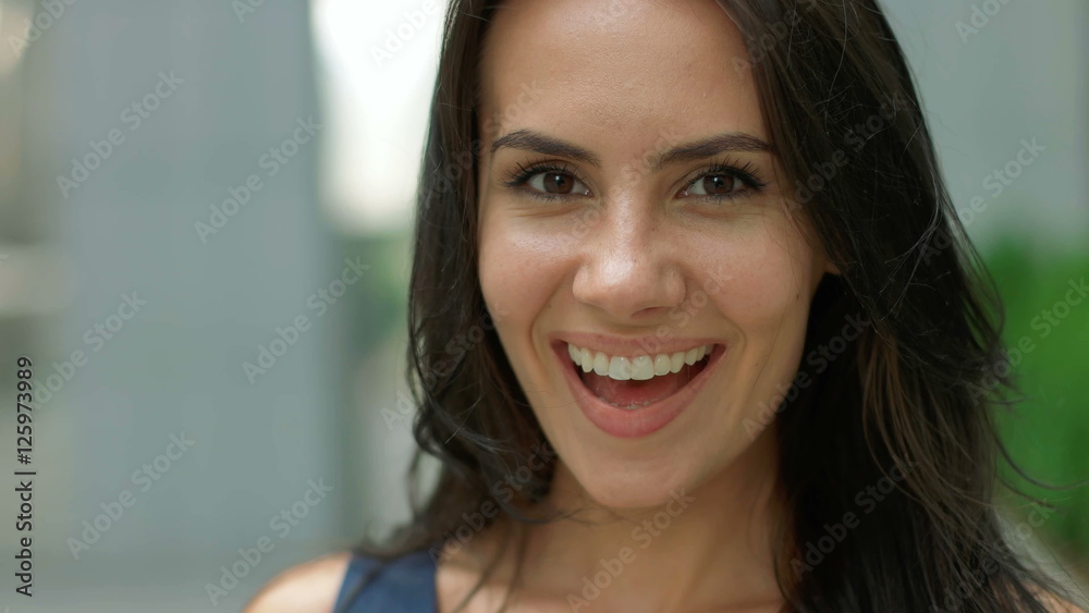 Portrait of business woman smiling outdoor