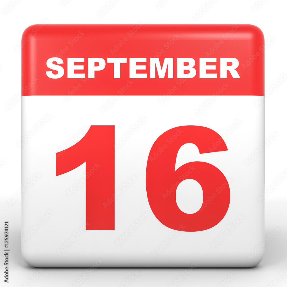 September 16. Calendar on white background. September 16. Calendar on white background.
