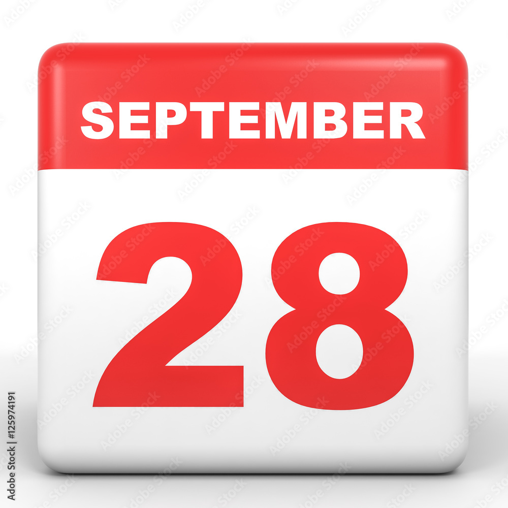 September 28. Calendar on white background. September 28. Calendar on white background.
