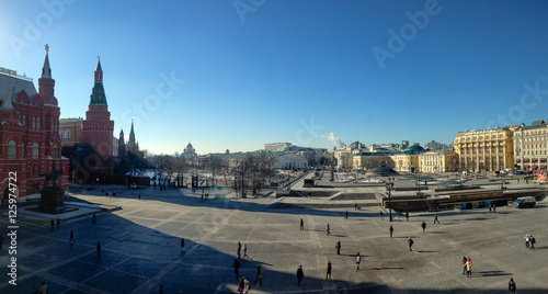 Panoramic view on Manezhnaya Square in Moscow
