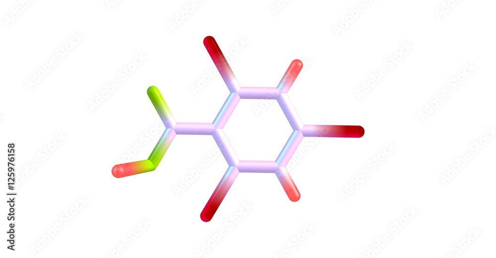 2,4,6-Tribromobenzoic acid molecular structure isolated on white 2,4,6-Tribromobenzoic acid molecular structure isolated on white