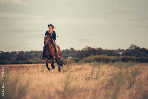 Girl Riding Horse During Sunset on Mallorca