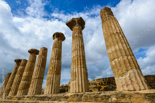 Temple of Herakles (Hercules) in the Valley of Temples near Agrigento, Sicily (Italy)