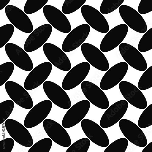 Seamless monochrome diagonal ellipse pattern