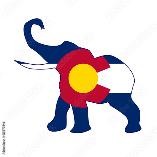 Colorado Republican Elephant Flag