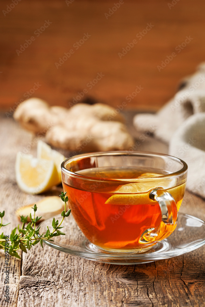 tea with ginger, lemon tea with ginger, lemon