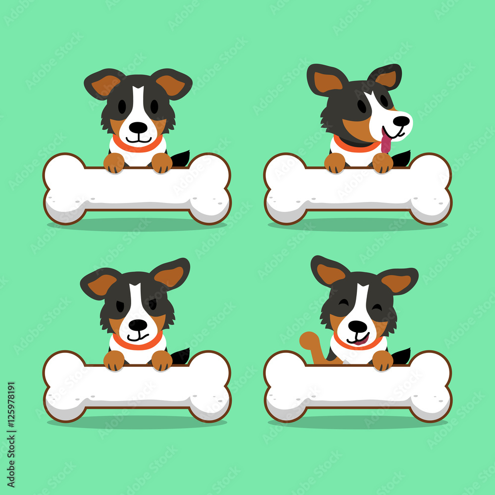 Cartoon character american shepherd dog with big bones Cartoon character american shepherd dog with big bones
