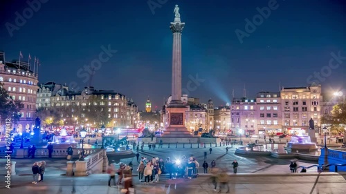 Trafalgar Square night timelapse.