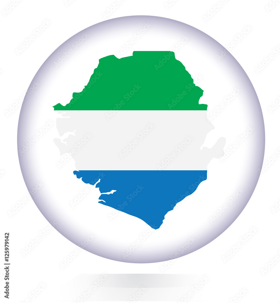 Sierra Leone map button with national flag
