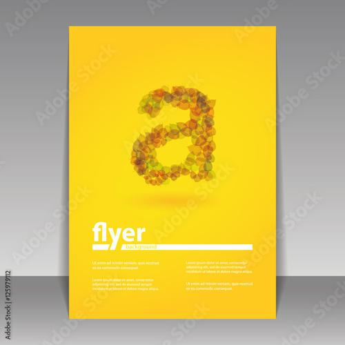A Stands for Autumn - Letter Made from Colorful Leaves - Flyer or Cover Design Vector