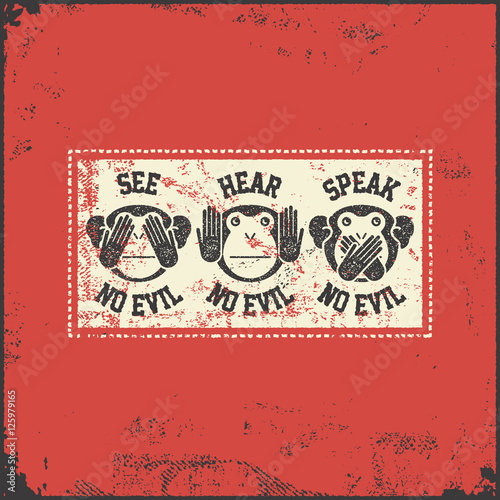 wise monkey poster