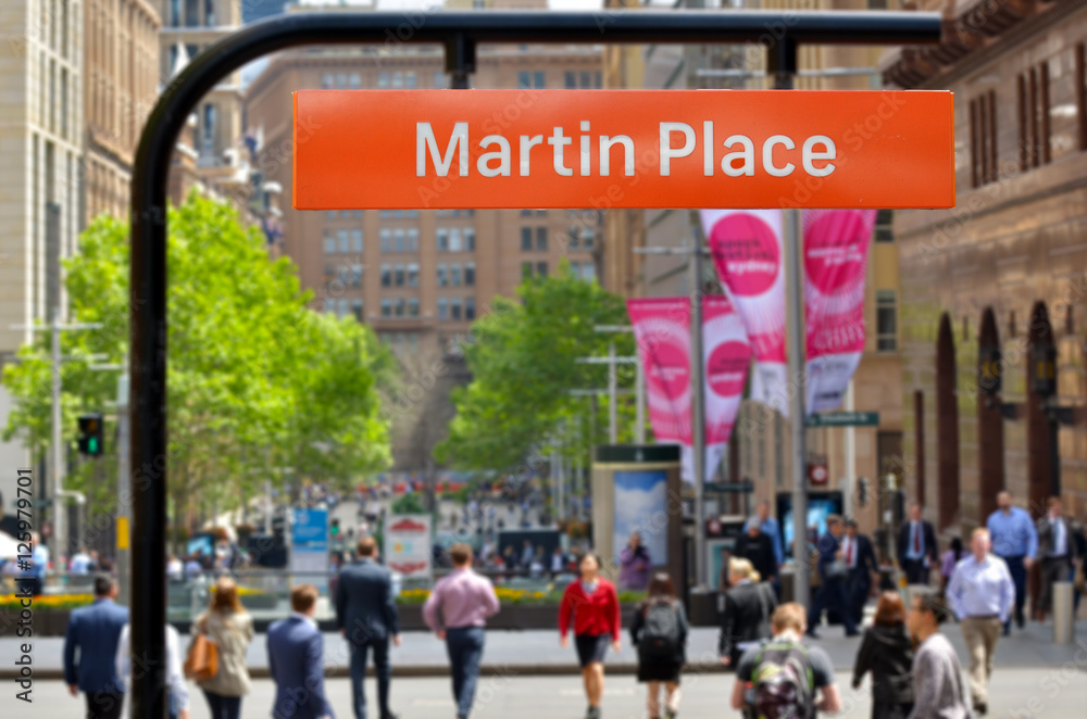 Ταπετσαρία Street sign of Martin Place Sydney New South Wales Australia