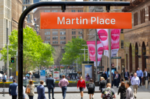 Photography Street sign of Martin Place Sydney New South Wales Australia