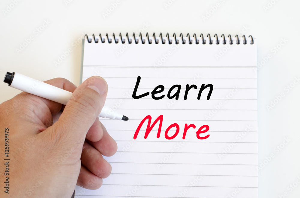 Learn more text concept on notebook Learn more text concept on notebook