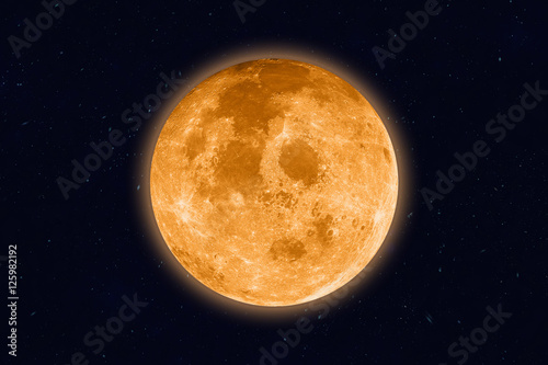 Fototapeta Naklejka Na Ścianę i Meble -  Supermoon - full moon on night sky. Elements of this image furnished by NASA.