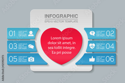 Vector infographic template, six options.
