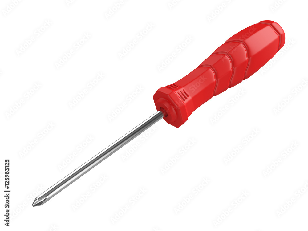 Screwdriver Isolated on White Background, 3D rendering