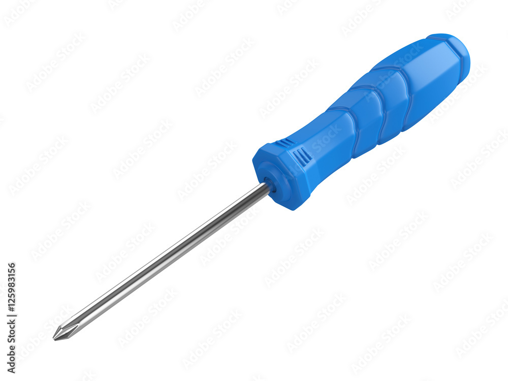 Screwdriver Isolated on White Background, 3D rendering Screwdriver Isolated on White Background, 3D rendering