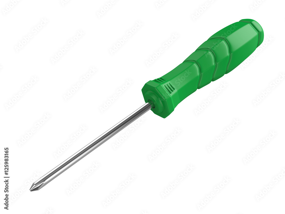Screwdriver Isolated on White Background, 3D rendering Screwdriver Isolated on White Background, 3D rendering