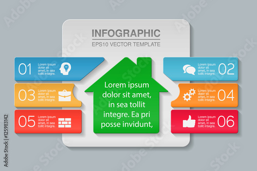 Vector infographic template, six options.