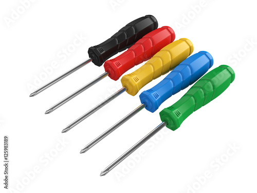 Screwdriver Isolated on White Background, 3D rendering