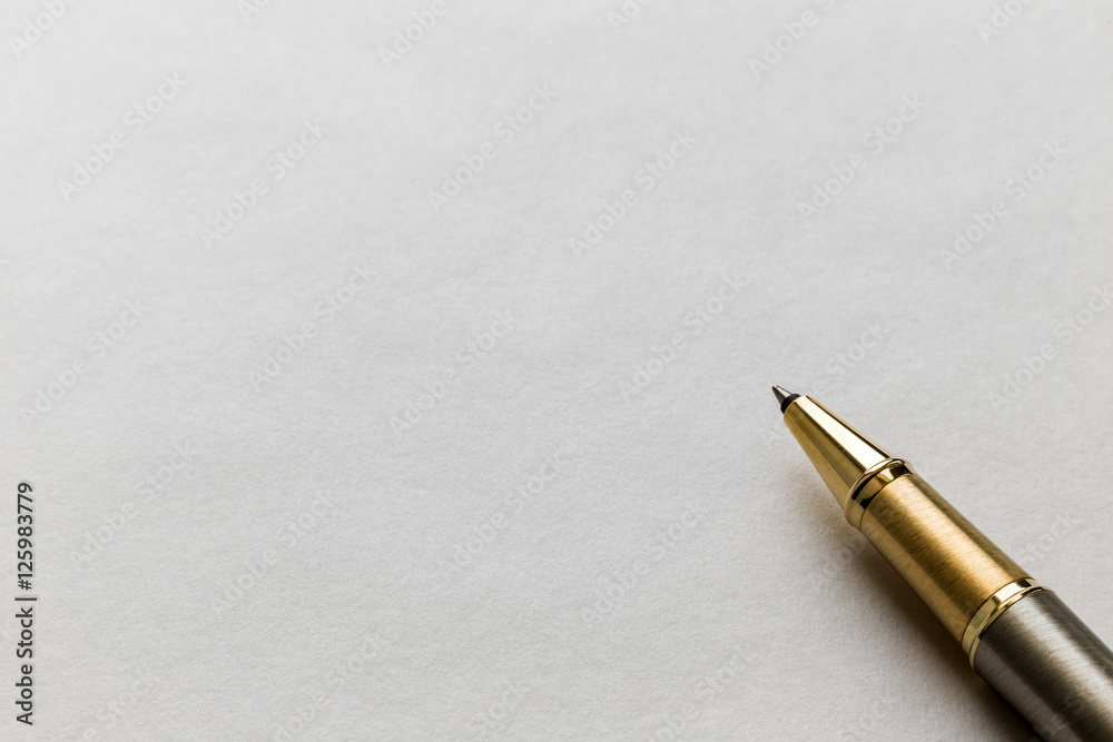 Close up white blank Paper and Pen Close up white blank Paper and Pen