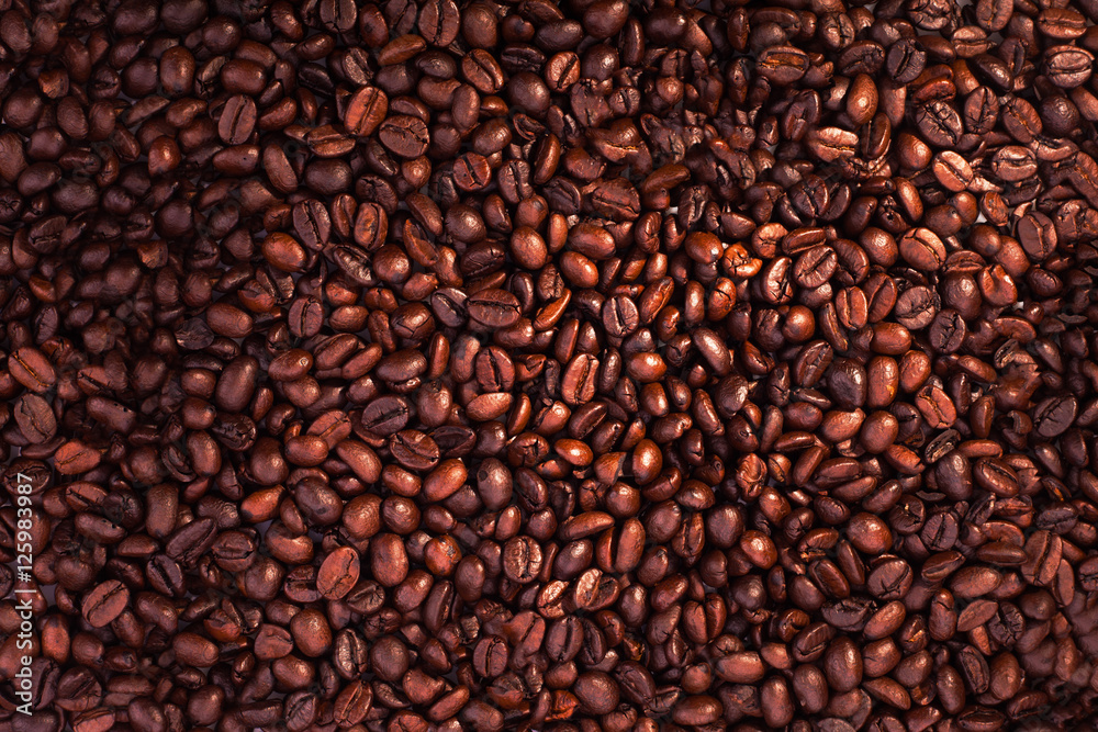 Close-up of coffee beans for background and texture - the beautiful food background Close-up of coffee beans for background and texture - the beautiful food background